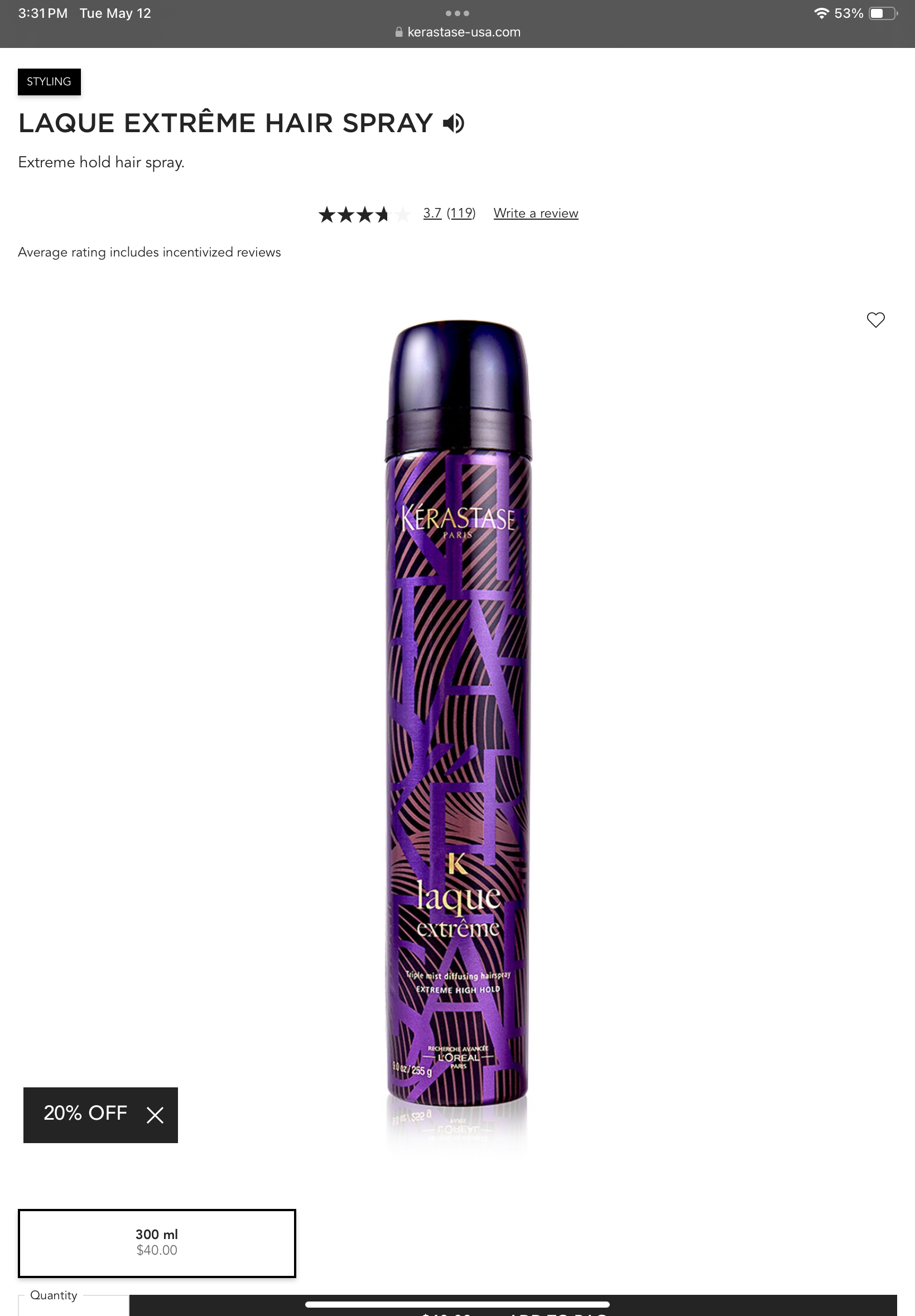 <p>LAQUE EXTRÊME HAIR SPRAY</p>