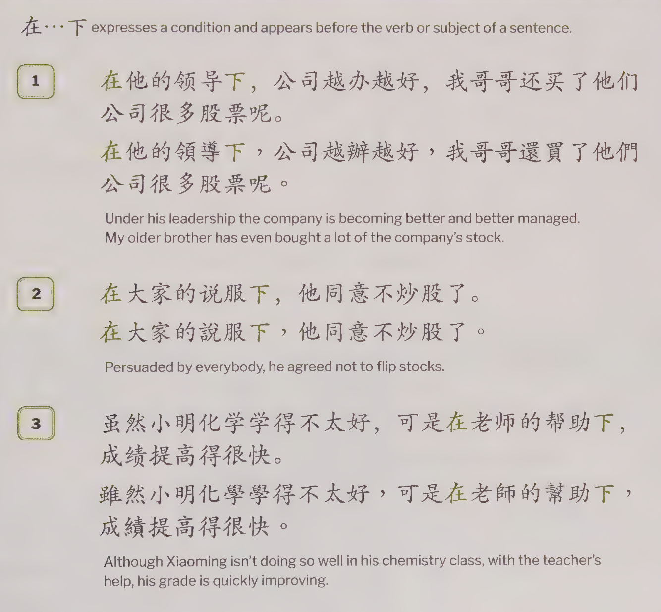 在…下: