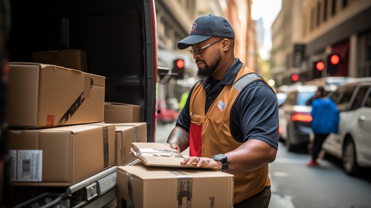 <p>delivery person</p>