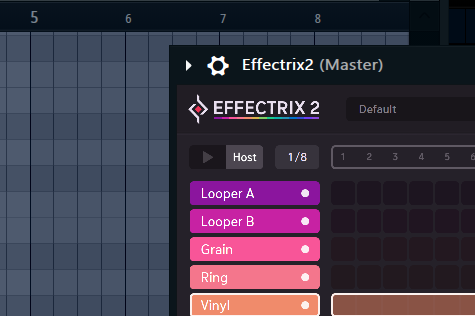 <p>When “?” Is Highlighted in Effectrix. Effectrix’s play-head is hard linked to FL Studios play-head (start &amp; stop)</p>