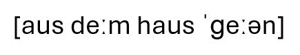 <p>aus dem Haus gehen</p>