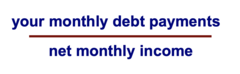 <p>Percentage of monthly gross income that goes towards paying debt.</p>