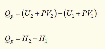 <p>heat absorbed in a process at a constant pressure is equal to the change in enthalpy IF the only work done is reversible PV work.</p>