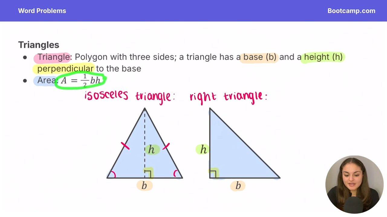 <p>a=bh</p>