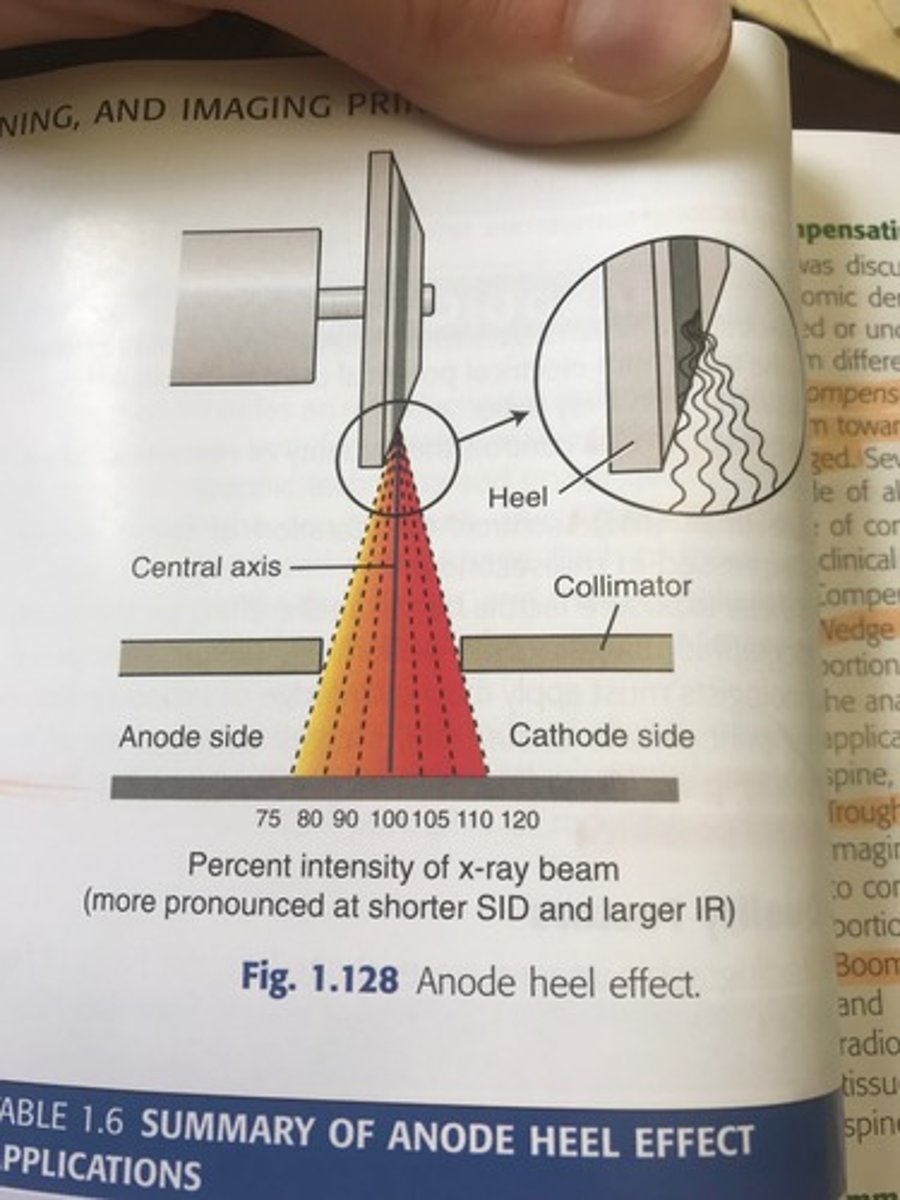 <p>The intensity of radiation emitted from the cathode end of the tube is greater than that emitted at the anode end.</p>