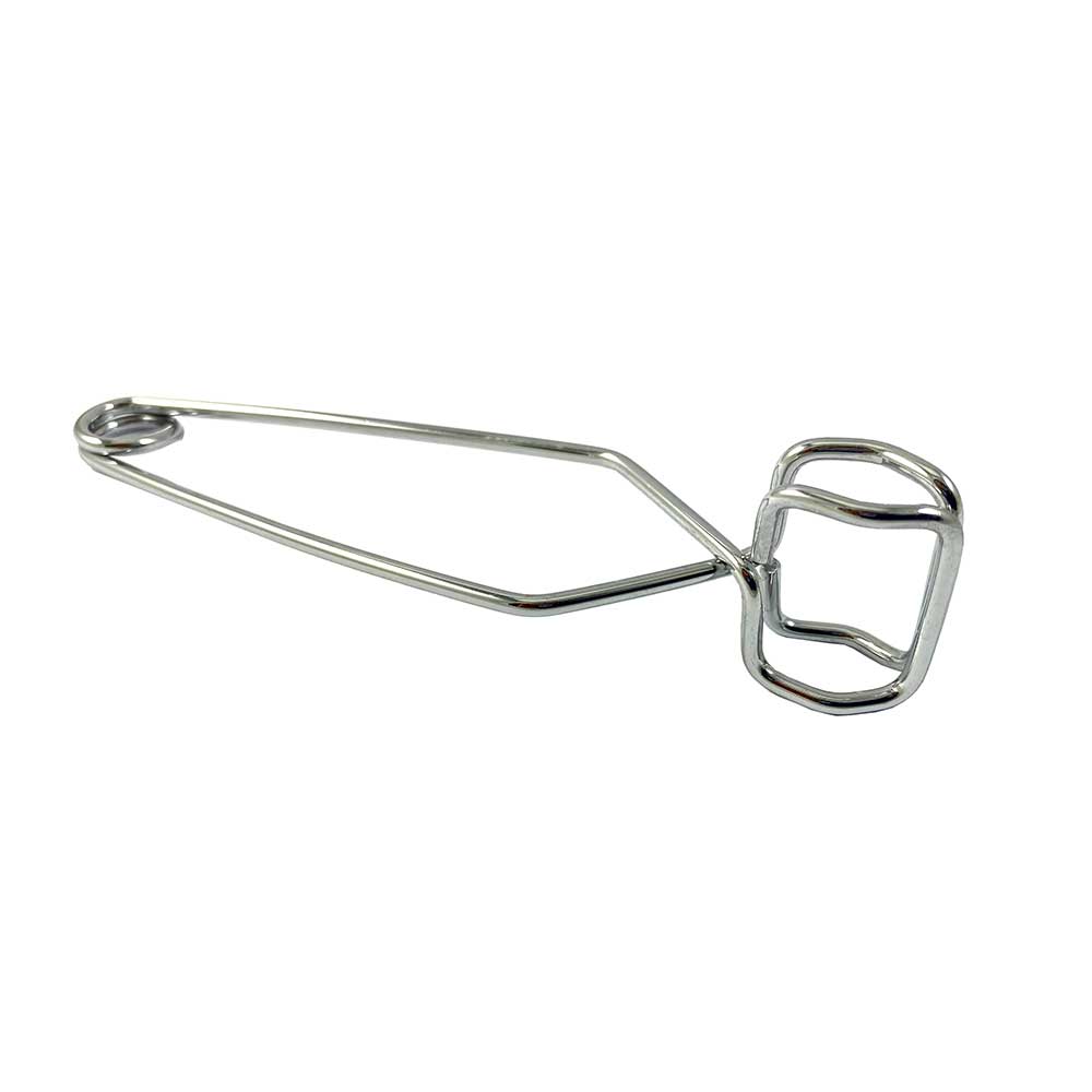 <p>A tool used to safely handle hot test tubes or secure glassware, preventing burns or spills. </p>