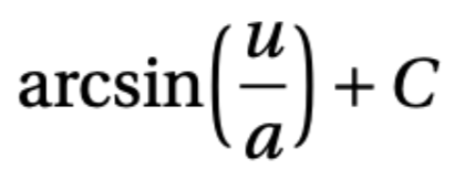 <p>arcsin (u/a) + C</p>