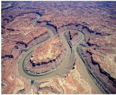 <p>Deep, steep-sided meanders cut into the landscape when a rejuvenated river cuts downward through its existing meanders. The meander pattern is preserved but is now deeply entrenched.</p>