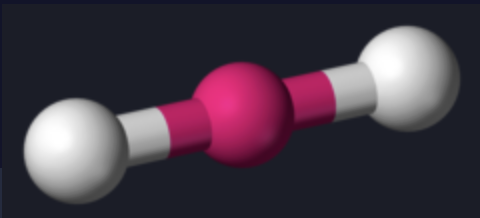 <p>2 electron domains</p><p>2 bonding domains</p><p>0 lone pairs</p><p>180 degree angles</p>