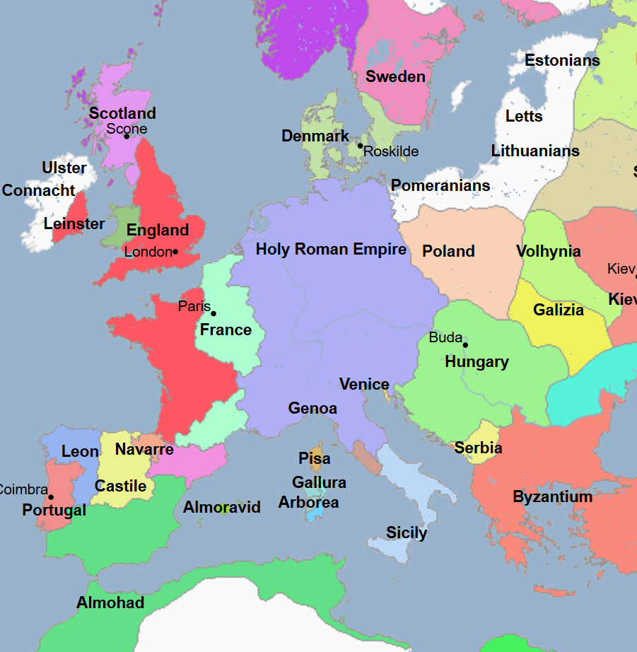 <ul><li><p>21st Emperor of the Holy Roman Empire, 11th King of Germany, First Emperor and Founder of the Hohenstaufen Dynasty of the Holy Roman Empire and 2nd King of the Hohenstaufen Dynasty of Germany </p><ul><li><p>He was the nephew of his predecessor</p></li><li><p>When he was chosen as emperor, he united the two factions of the empire that emerged after the death of Holy Roman Emperor Henry V</p></li><li><p>He was crowned by Pope Hadrian IV</p><ul><li><p>However, their relations soured when the namesake refused what he regarded as an act of vassalage, involving the comedic tradition in which the kind held the stirrups on the pope’s horse for as far as he could throw a stone as a mark of respect for the head of the church; and in turn Pope Hadrian IV refused to give the namesake the traditional papal kiss of peace</p></li><li><p>However, he eventually gave in and duly led the namesake pope for a short distance and holding his stirrup</p></li><li><p>Upon his coronation,</p><ul><li><p>Rome rebelled against him after their delegation said that they would accept him as Emperor for 15K pounds of silver, which he proceeded to refuse</p><ul><li><p>When he arrived at Rome he found the gates of the city closed to him, so he had to trick his way into the Vatican in which a troop of soldiers entered the city by a secret gate and occupied St. Peter’s Basilica</p></li></ul></li><li><p>His imperial coronation took place on a Saturday instead of a Sunday, with the soldiers in the congregation whispering their joy rather than shouting it and letting the Romans know what was going on</p></li><li><p>However, news got out of what was happening and a riot ensued</p></li></ul></li></ul></li></ul></li><li><p>Upon his coronation, the Romans revolted and crowds streamed across the Tiber River, killing two German guards on St. Peter’s bridge </p><ul><li><p>As a result, he ordered his army to hack their way out of Rome, killing more than 1,000 Romans</p></li></ul></li><li><p>He</p><ul><li><p>signed a charter for the University of Bologna, which secured its privileges from the namesake</p></li></ul></li><li><p>He</p><ul><li><p>led the siege of Crema, in which he</p><ul><li><p>sought to end Crema’s status as one of the many powerful independent Italian city-states</p></li><li><p>cruelly ordered</p><ul><li><p>prisoners, including children, to be tired to huge siege machines and hurled at the walls of Crema</p></li><li><p>the heads of decapitated prisoners to be thrown around by his troops</p></li><li><p>the mass hanging of prisoners, only to see his own soldiers swinging from gallows as a result</p></li><li><p>child hostages to be brought to the front line</p></li><li><p>his troops to raze the city of Crema to the ground after it had opened its gates</p></li></ul></li></ul></li><li><p>seized and destroyed Milan; its inhabitants were dispersed between four villages</p></li><li><p>seized Rome, forcing Pope Alexander III to flee</p></li><li><p>helped assemble troops for the Third Crusade along with Henry II of England and Philip Augustus of France</p></li></ul></li><li><p>He organized the Third Crusade on the orders of Pope Gregory VIII in which he</p><ul><li><p>helped assemble troops for the Third Crusade along with Henry II of England and Philip Augustus of France</p></li><li><p>fought in the Third Crusade and died as he would have wished, on the battlefield on a crusade to save the Latin Kingdom of Jerusalem</p><ul><li><p>During the Third Crusade, his army had been harried by Turkish tribesmen and suffered badly from hunger and intense heat from the moment they left the Dardanelles straits</p></li></ul></li></ul></li></ul><ul><li><p>He</p><ul><li><p>long sought to establish his antipope Victor IV over Pope Alexander III himself, or the antipope successor to Victor IV, Paschal III</p><ul><li><p>He sought support from King Henry II of England and King Louis VII of France</p></li><li><p>He succeeded in driving Pope Alexander III into exile in Sicily, although he failed in his attempt to win a decisive victory over his forces in Italy</p></li></ul></li><li><p>was defeated by the Lombard League in the Battle of Legnano, in which he concluded the terms of the peace treaty at Agnani with Pope Alexander III of whom he kissed the feet to symbolize his acceptance of and submission to papal authority as thousands watched him do so in St. Mark’s Square</p></li></ul></li></ul><ul><li><p>He</p><ul><li><p>once said that “you men of Rome make large demands on our emptied treasury”</p></li></ul></li><li><p>He died on the battlefield of the Third Crusade where he was eventually drowned as his body was found on a river bank as a result</p><ul><li><p>His men believed he was thrown from his horse and sunk by his weighty armor</p></li><li><p>His army approached the port of Seleucia, nearly exhausted after crossing the Taurus mountains, when he died</p></li><li><p>After he died, his demoralized commanders turned back around, thus the Third Crusade failed</p></li></ul></li></ul><p></p>