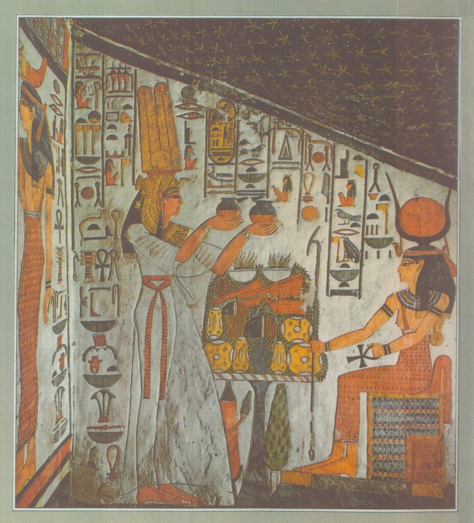 <p><span style="background-color: transparent;"><strong>Time period</strong>: 19th Dynasty</span></p><ul><li><p><span style="background-color: transparent;">19th dynasty is the strongest, afterwards not so much.</span></p></li><li><p><span style="background-color: transparent;">Isis, sister, and wife.</span></p></li><li><p><span style="background-color: transparent;">Hathor seated and holding antiquity and ankh, wearing sun disk and headdress.</span></p></li><li><p><span style="background-color: transparent;">Afterlife belief shifted, believed now you had to be judged before going to the afterlife.</span></p></li></ul><p></p>