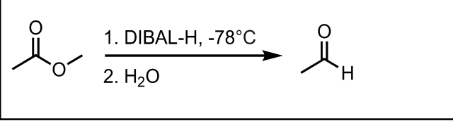 <p>Turn the ester into a aldehyde </p>