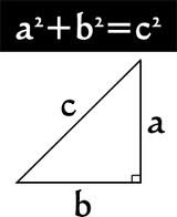 <p>a^2 + b^2 = c^2</p>