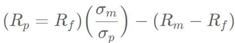 <p><span>It shows what a portfolio would return if it were leveraged or deleveraged with risk-free assets to exactly match the total risk (standard deviation) of the market benchmark.</span> </p>