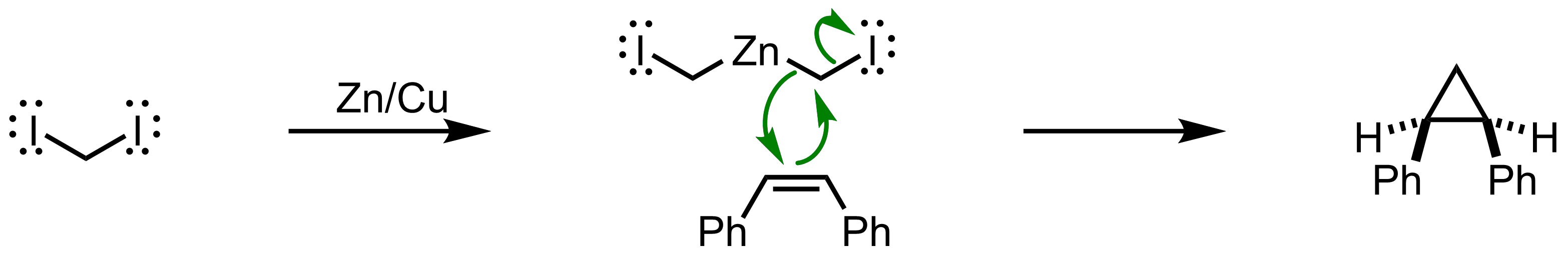 <p>CH2I2 + (Zn(Cu)) + ether solvent</p>