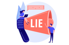 <p>an obvious lie that is told with confidence and without hesitation</p>