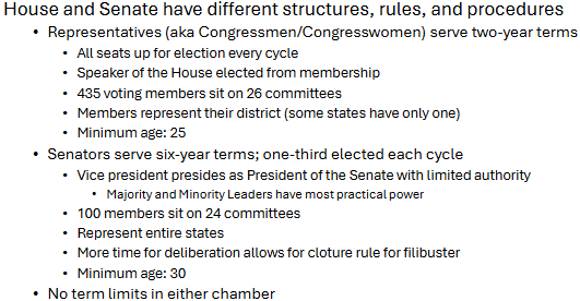 <p>HOR vs Senate</p>