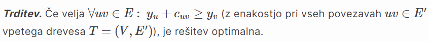 <p>Kjer je c<sub>uv</sub>: cena prevoza, y<sub>u</sub>: cena v začetnem mestu u, y<sub>v</sub>: cena v končnem mestu v</p>