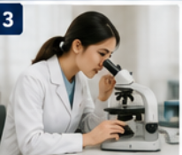 <p>look into a microscope </p>