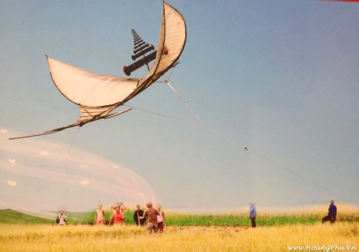 <p>loại diều kết hợp giữa cánh diều và bộ sáo phát ra âm thanh</p>