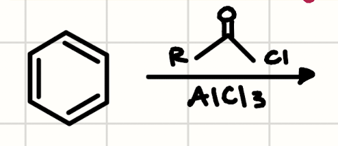 <p>(Benzene) + (Acid Chloride, AlCl3)</p>