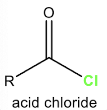 <p>acid chloride + ROH or RO^- ————></p>