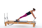 <p><strong>Setup</strong></p><ul><li><p>Setup: Starting in Up Stretch 1 position (page 54)</p></li><li><p>Resistance: light | <strong>Springs: 1R or 1R+1Y</strong></p></li></ul><p><strong>Movement</strong></p><ul><li><p>Inhale: Lower pelvis into Front Support position (Mat page 38)</p></li><li><p>Exhale: Lift pelvis, return to start position</p></li></ul><p><strong>Muscle Focus</strong></p><ul><li><p>Spinal flexors</p></li><li><p>Spinal extensors</p></li><li><p>Hip extensors</p></li><li><p>Hip flexors</p></li><li><p>Scapular stabilizers</p></li></ul><p><strong>Objectives</strong></p><ul><li><p>Pelvic lumbar stabilization</p></li><li><p>Hip extensor control</p></li><li><p>Hip flexor control</p></li><li><p>Scapular stabilization</p></li></ul><p><strong>Cues</strong></p><ul><li><p>Maintain pelvic lumbar stabilization</p></li><li><p>Keep head aligned with spine</p></li><li><p>Pivot around hip joints and shoulder joints</p></li><li><p>Emphasize hip and shoulder disassociation</p></li><li><p>Maintain consistent angle of arms</p></li></ul><p></p>
