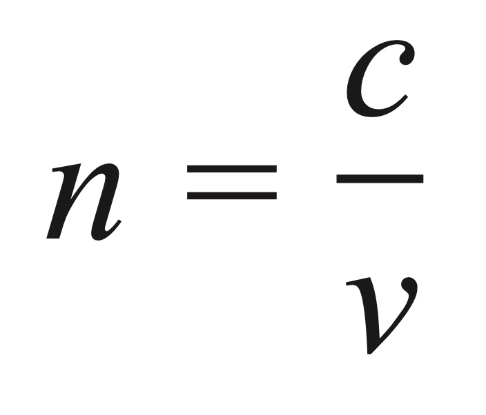 <p>n = c/v</p>
