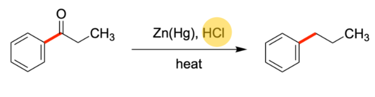 <p>Replacement of Carbonyl with H</p>