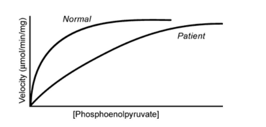 <p>Why is the presence of a noncompetitive inhibitor wrong for this enzyme curve?</p>