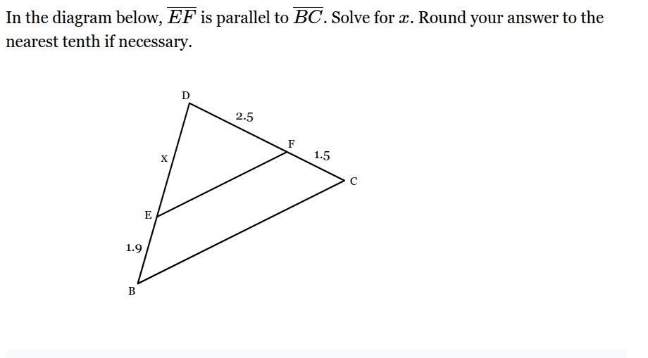 <p>x = __</p>
