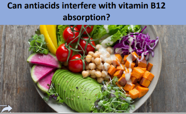 <p>Can antiacids interfere with vitamin B12 absorption?</p>