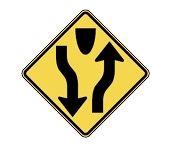 <p>Indicates that a highway separated by a <mark data-color="red" style="background-color: red; color: inherit;">median or physical barrier is starting ahead</mark>.</p>