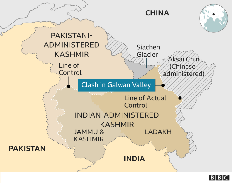 <p>line that seperates india and china , between J+K and aksai chin </p>