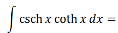 <p>Integrals of Hyperbolic Functions</p>