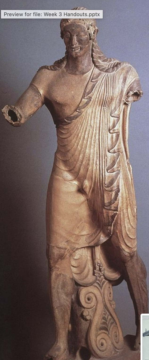 <p>Where was this statue from? What is it made of? Does this seem to be Greek-style or not?</p>