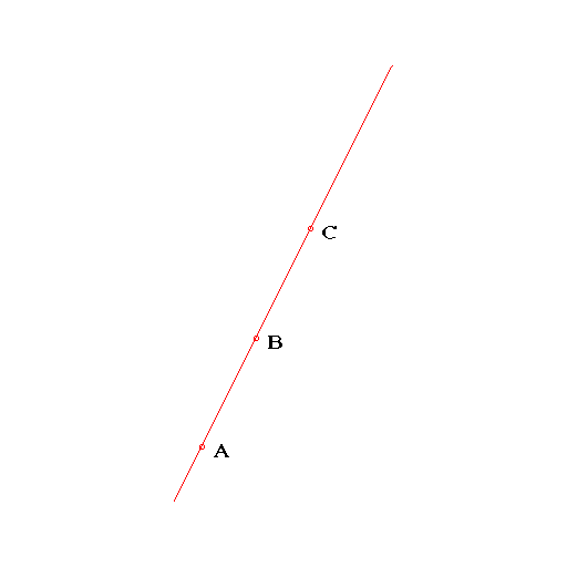 <p>Collinear (same line) </p>