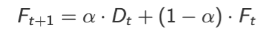 <p>a E (0,1)  is the smoothing constant</p>