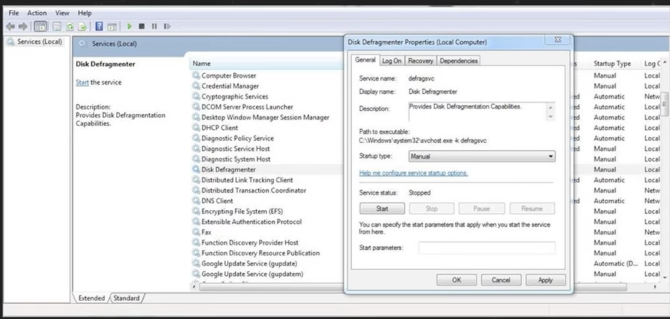 <p>For HDDs only, CRITICAL: DO NOT defrag an SSD</p>
