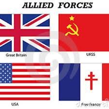 <p>Alliance of Great Britain, Soviet Union, United States, and France during World War II.</p>