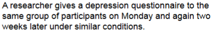 <p>same measure, same individual at different points in time under same conditions</p>