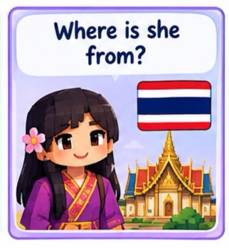<p>Where is she rom?</p>