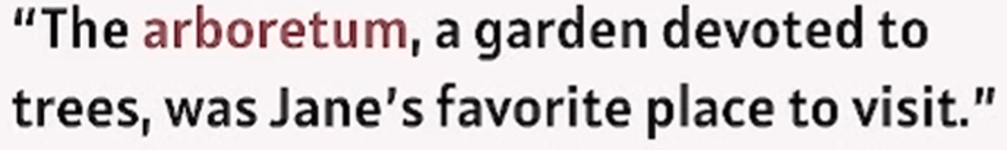 <p>When the author gives the meaning of the word right in the sentence.</p>