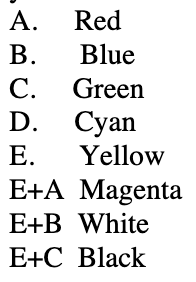 <p><span>If a small dot of the color green is placed next to a small dot of the color blue, in the Sunday comics, what color will you see?</span></p>