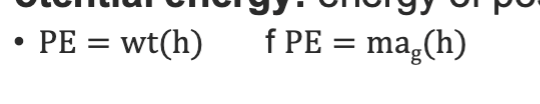 <p>energy of position or ‘stored energy’</p>
