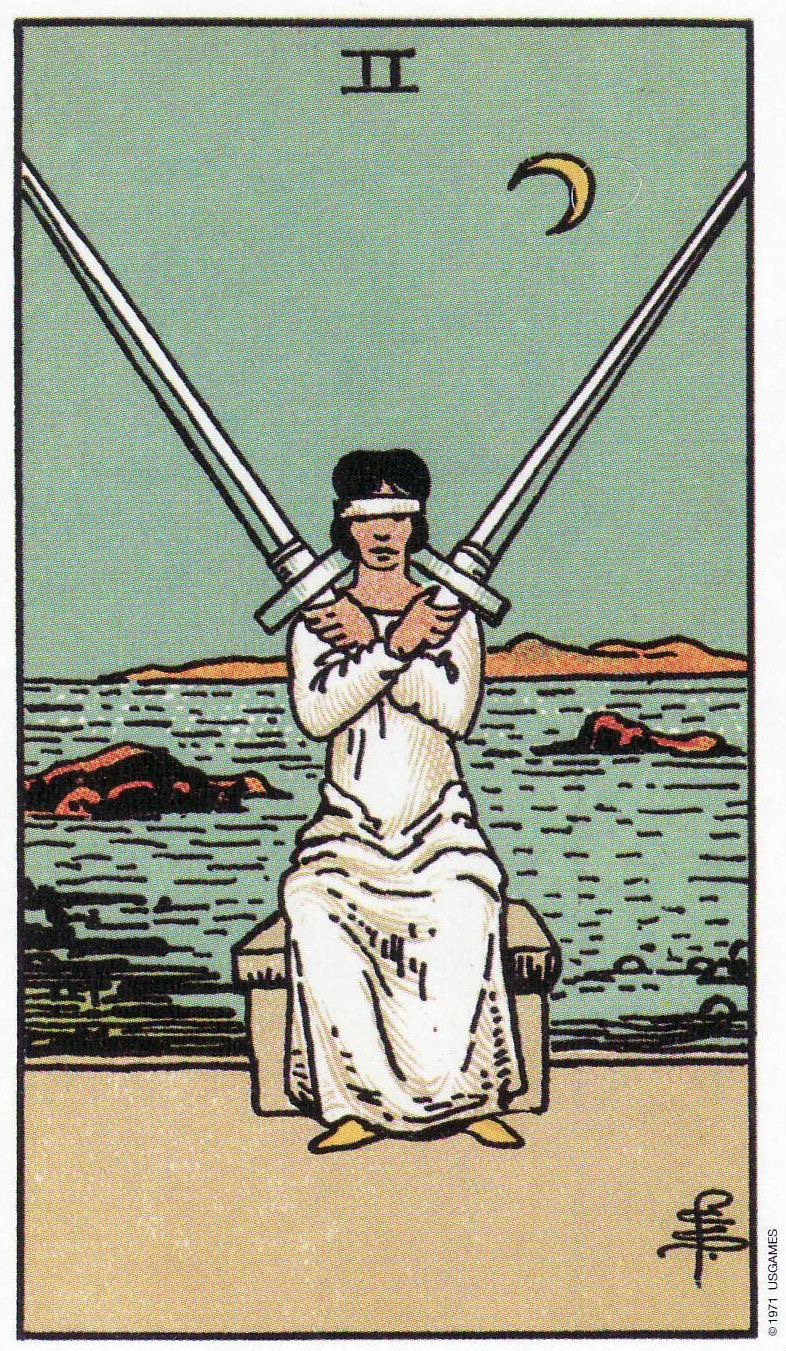 <p><span>TWO OF SWORDS</span></p>