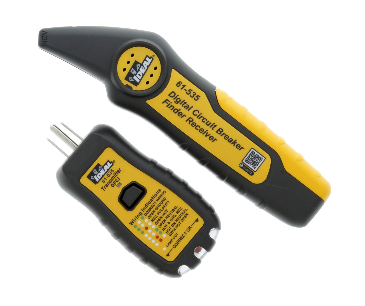 <p>A kit with a plug-in transmitter and a handheld receiver with lights or beeps, used to locate breakers and trace wires.</p>