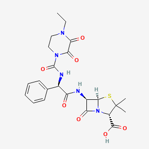 <p>Acylureido penicillin featuring a piperazine moiety; broad spectrum.</p>