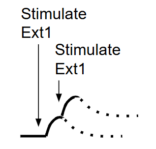 <p>The additive effect of PSPs (Post-Synaptic Potential) occurring close together in time</p>