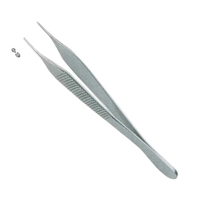 <p>Toothed forceps for grasping tissue; the heavy pickup debrides the fat pad.</p>